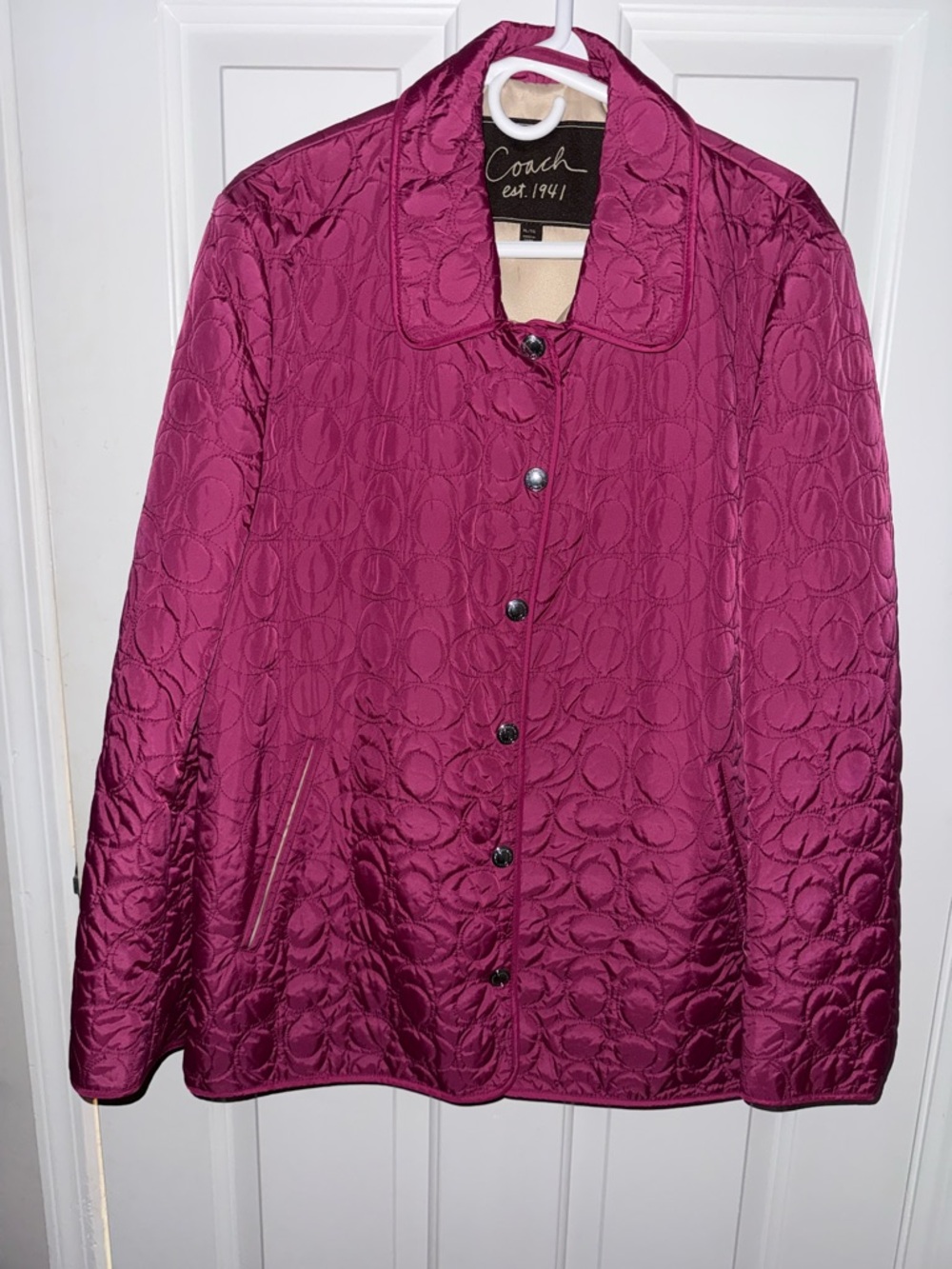 New XL Coach Quilted Puffer Jacket in Plum - Picture 3 of 4